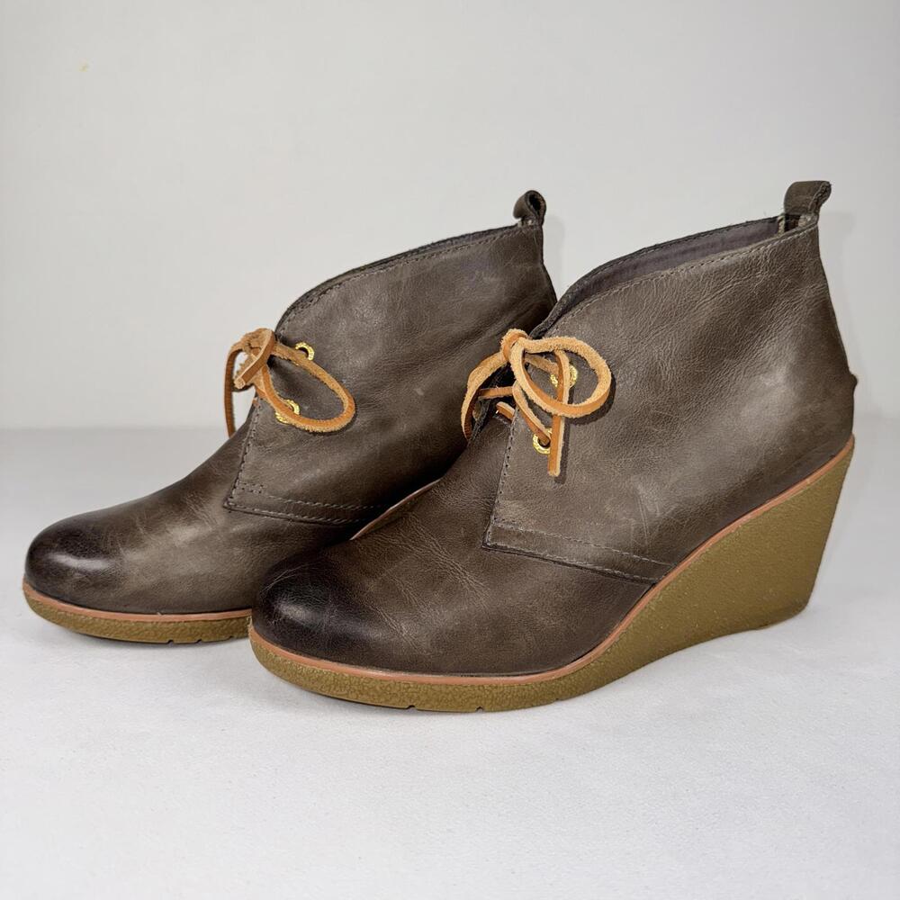 Sperry Top-Sider Harlow Burnished Leather Wedge Bootie - 8.5
